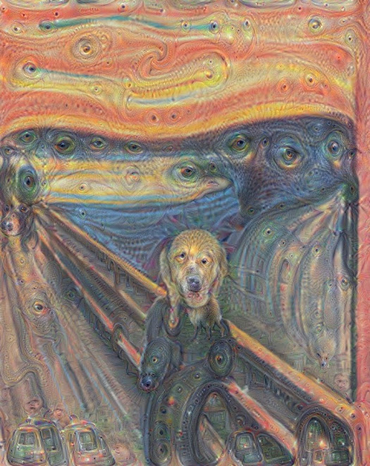 Sådan tolker Googles kunstige intelligens Edvard Munchs "Skriget". Foto: Google.