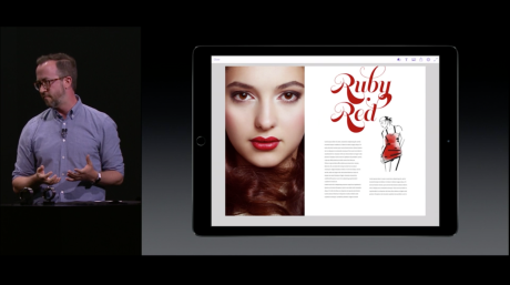 Adobe presenterer nye apps til iPad Pro. Photoshop Sketch virker å være basert på Apple Pencil. Foto: Apple