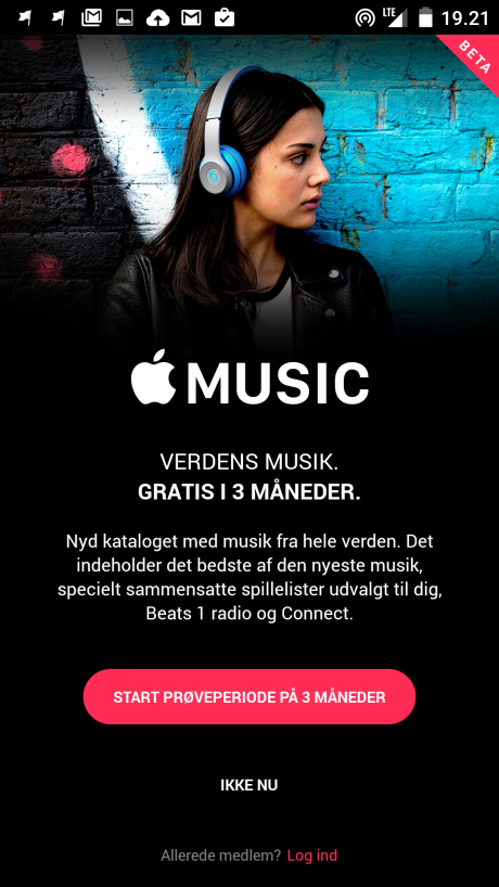 Screenshot fra Apple Music til Android