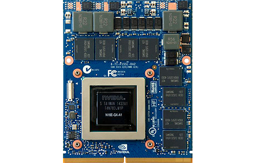Nvidias GeForce-processorer er i praksis standarden på spillecomputere. Her er de GeForce GTX980M, som er topmodellen til bærbare lige nu. Foto: Nvidia