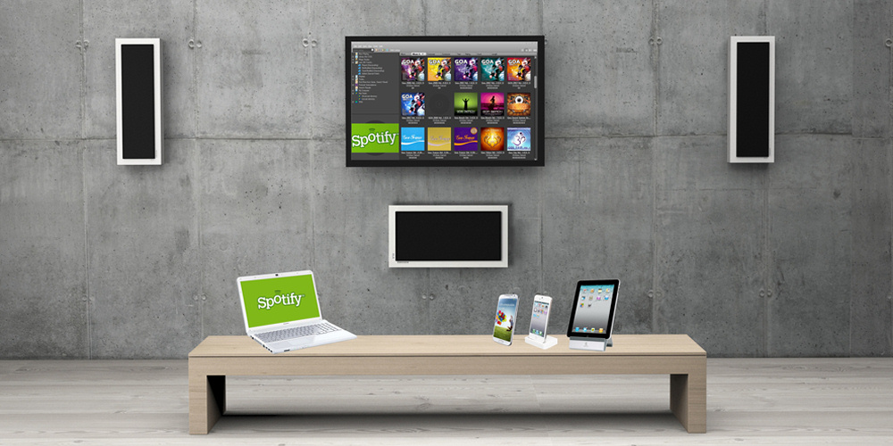 Trådløse højttalere i stuen sparer plads