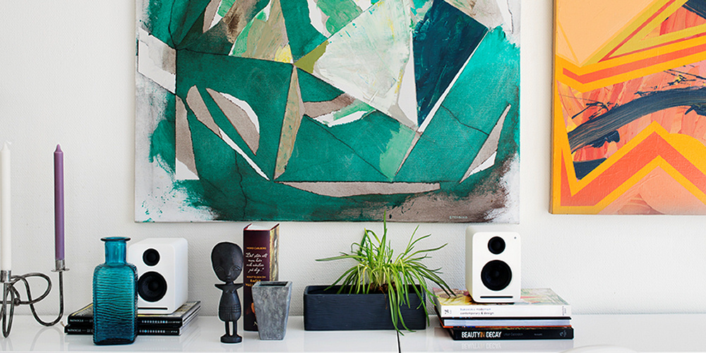 Farverige minihøjttalere med indbygget Spotify