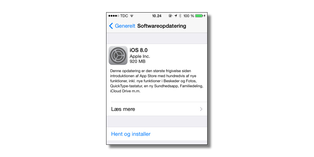 Nu kan iOS 8 downloades