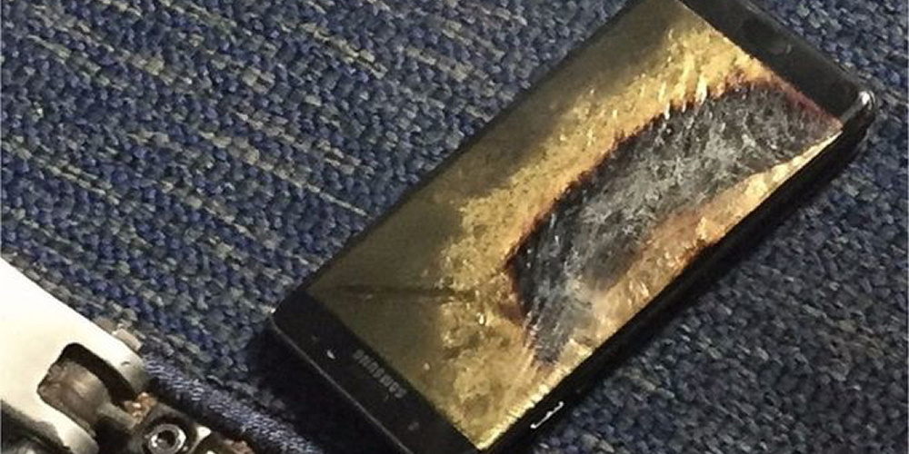 “Sikker” Galaxy Note 7 brød i brand i fly