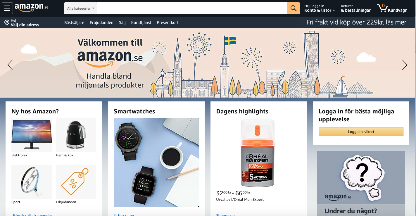 Nu er Amazon landet i Sverige