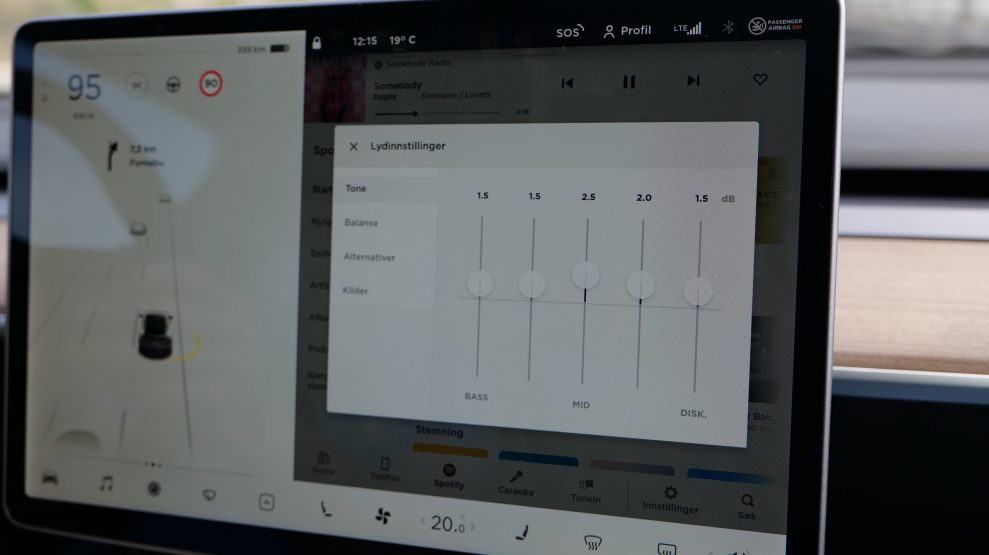 Tesla Model Y sound settings