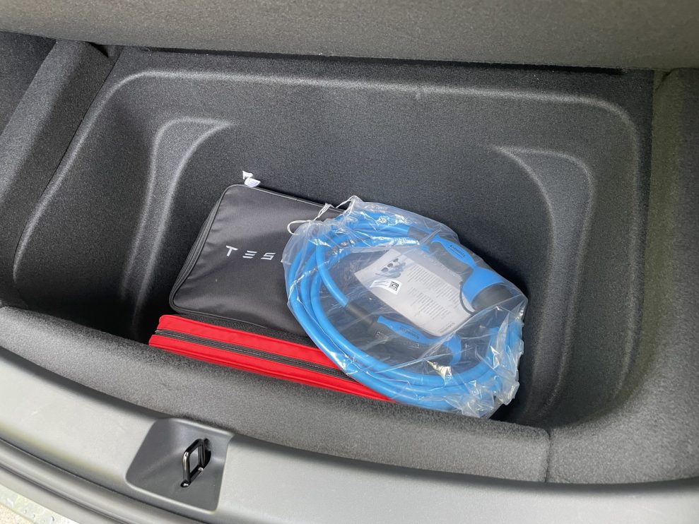 Tesla Model Y trunk sub compartment