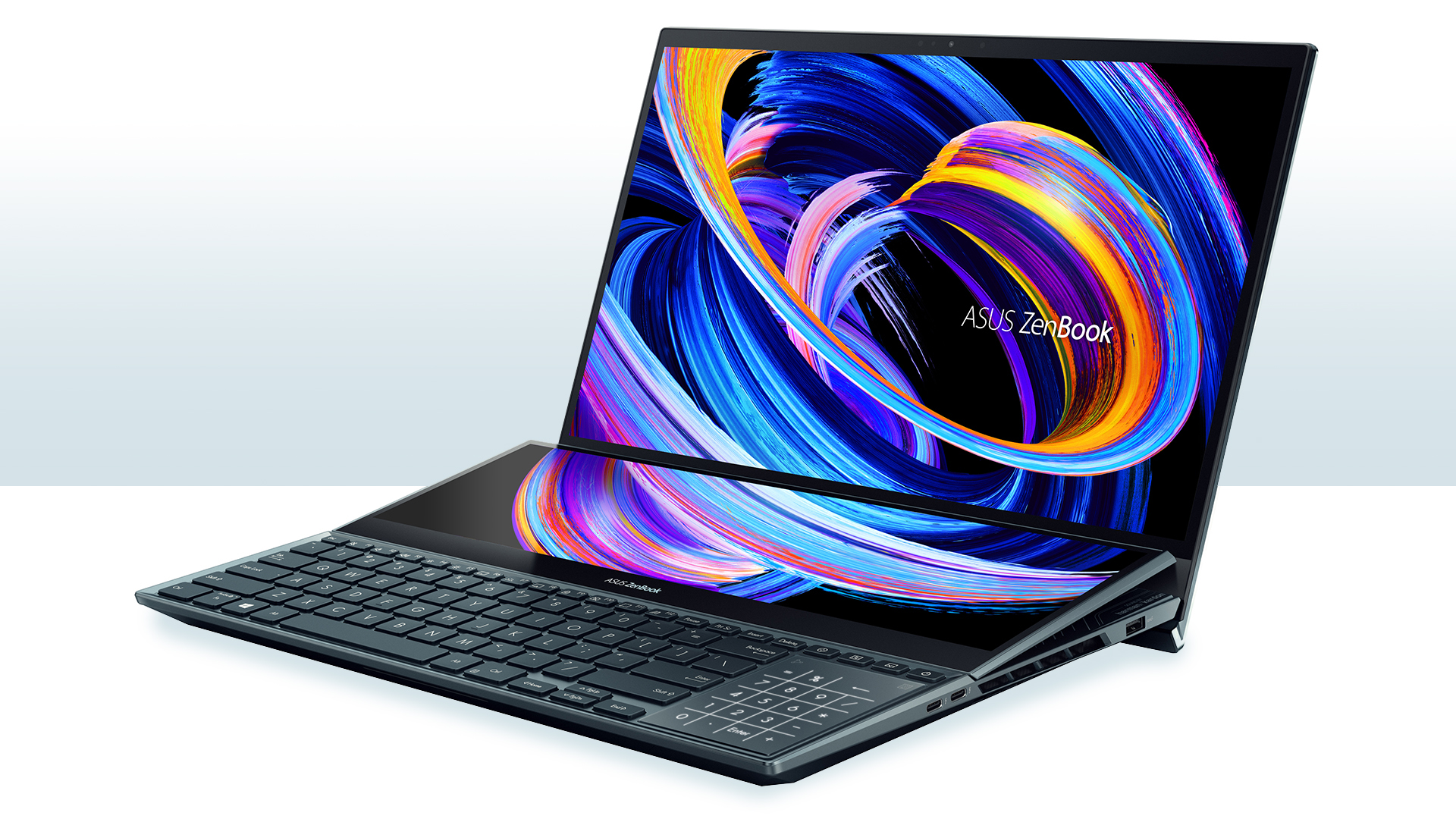 ZenBook Pro Duo 15 OLED UX582 Product photo 1B Celestial Blue 08 NEW