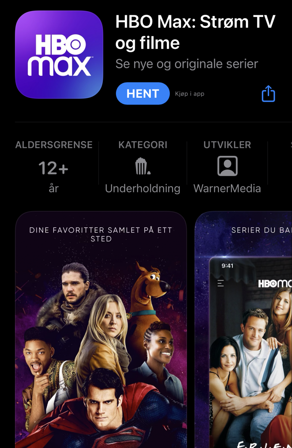 HBO MAX Appoe iOS norsk e1635237476130