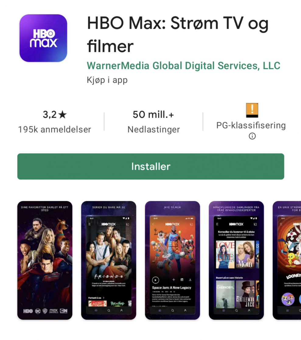 HBO Max Android norsk e1635237420274