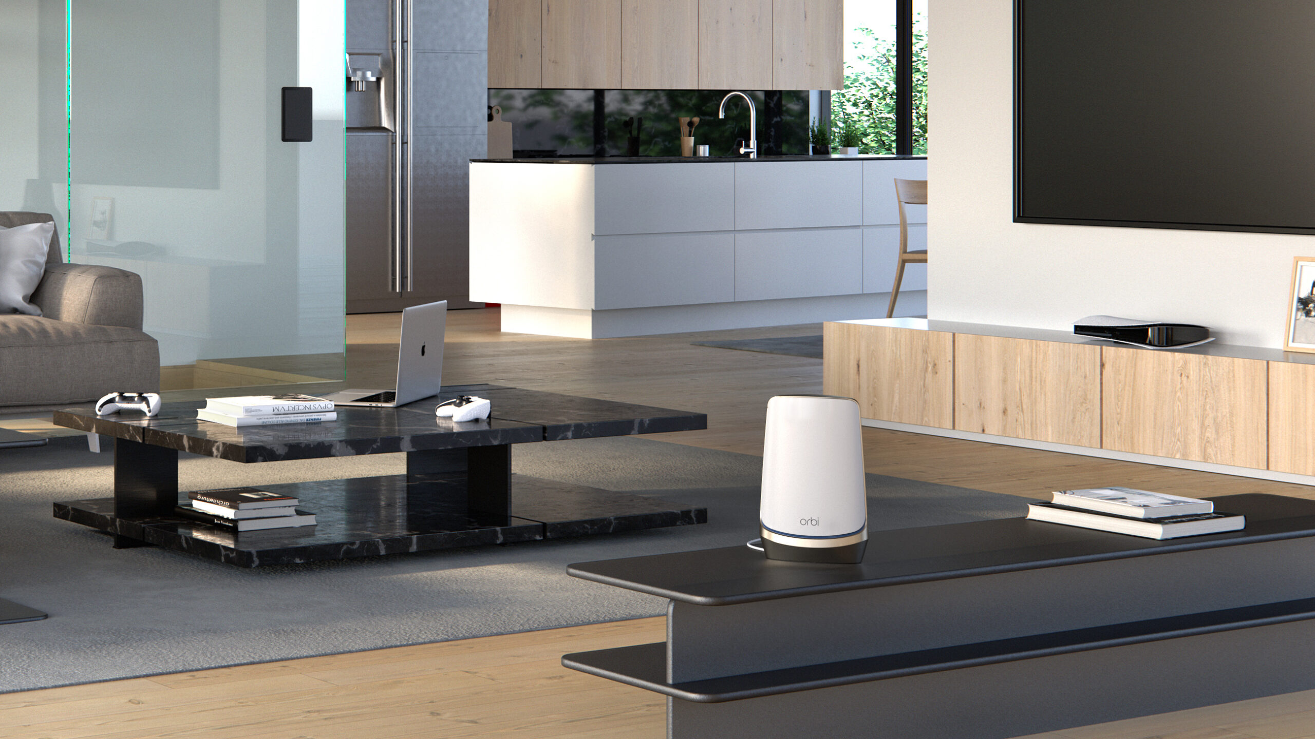 Lynhurtigt netværk på helt ny frekvens 3 Netgear Orbi RBKE963 white lifestyle scaled 1