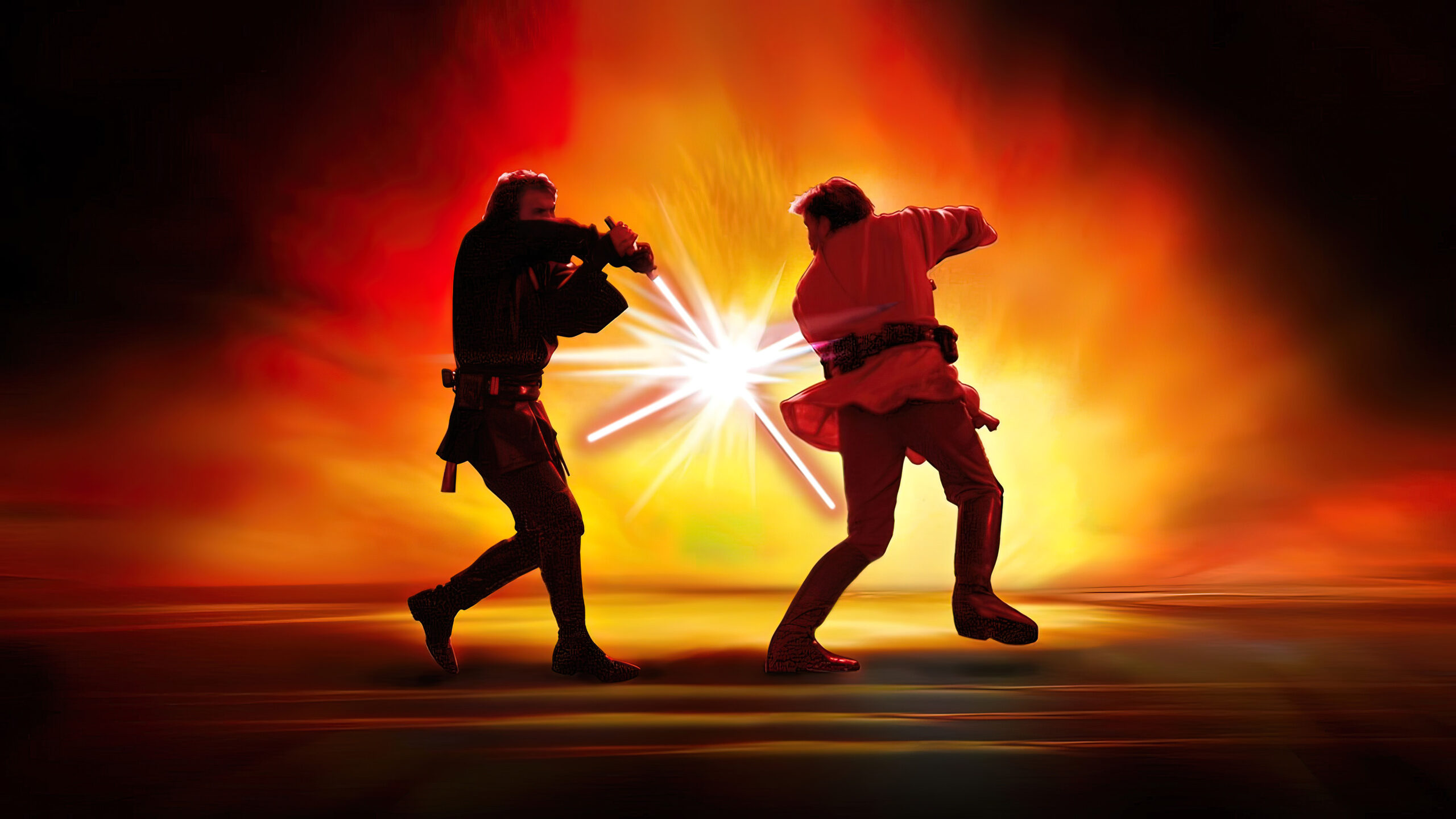 Anakin vs Obi Wan showdown Episode III