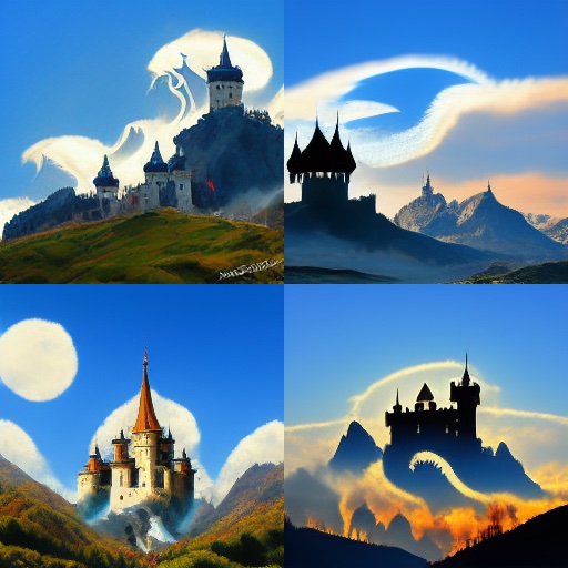 Majestic fantasy castle circled by dragons there are mo 9471ed07 f2ff 4e5d 8c4b 10759adabc33