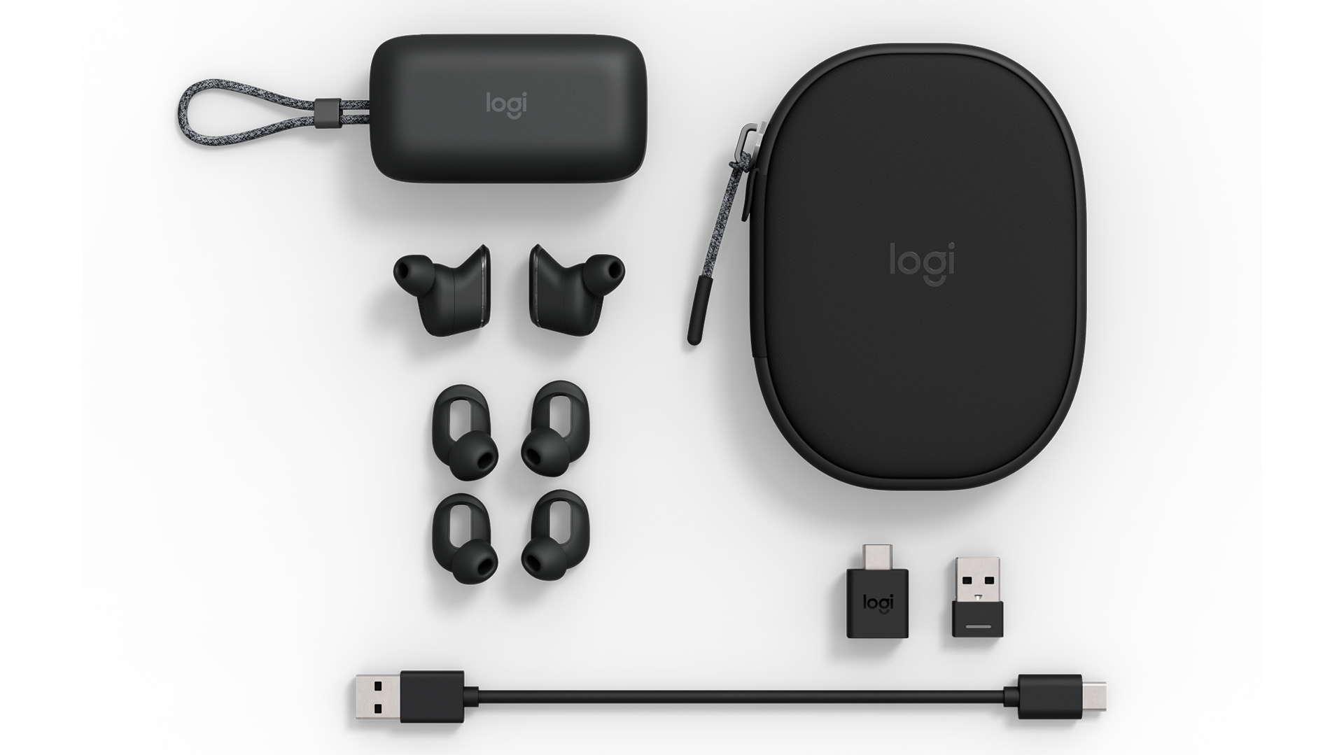 Logitech Zone True Wireless Graphite Box Content Eartip Logitech Zone True Wireless Graphite Box Content Eartip
