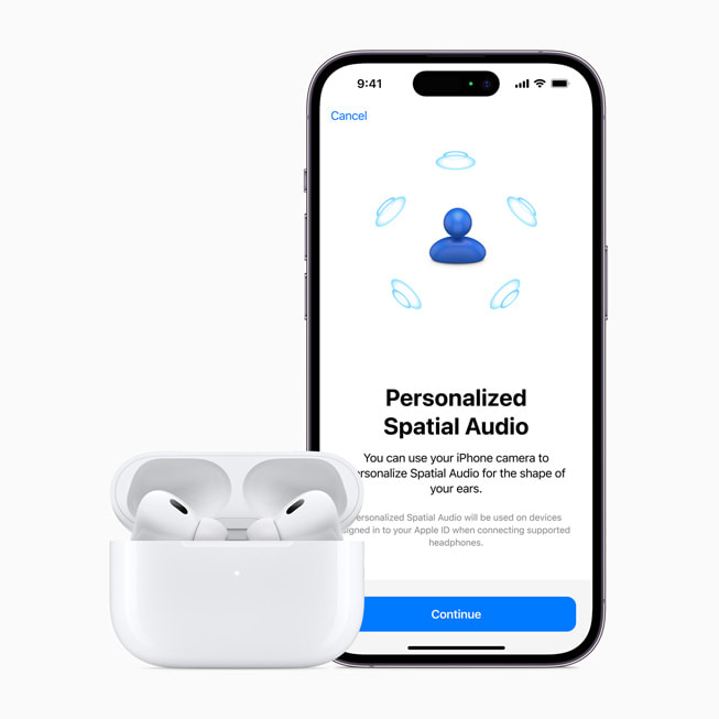 Apple AirPods Pro 2nd gen iPhone 14 Pro 2up Spatial Audio 220907 inline.jpg.large