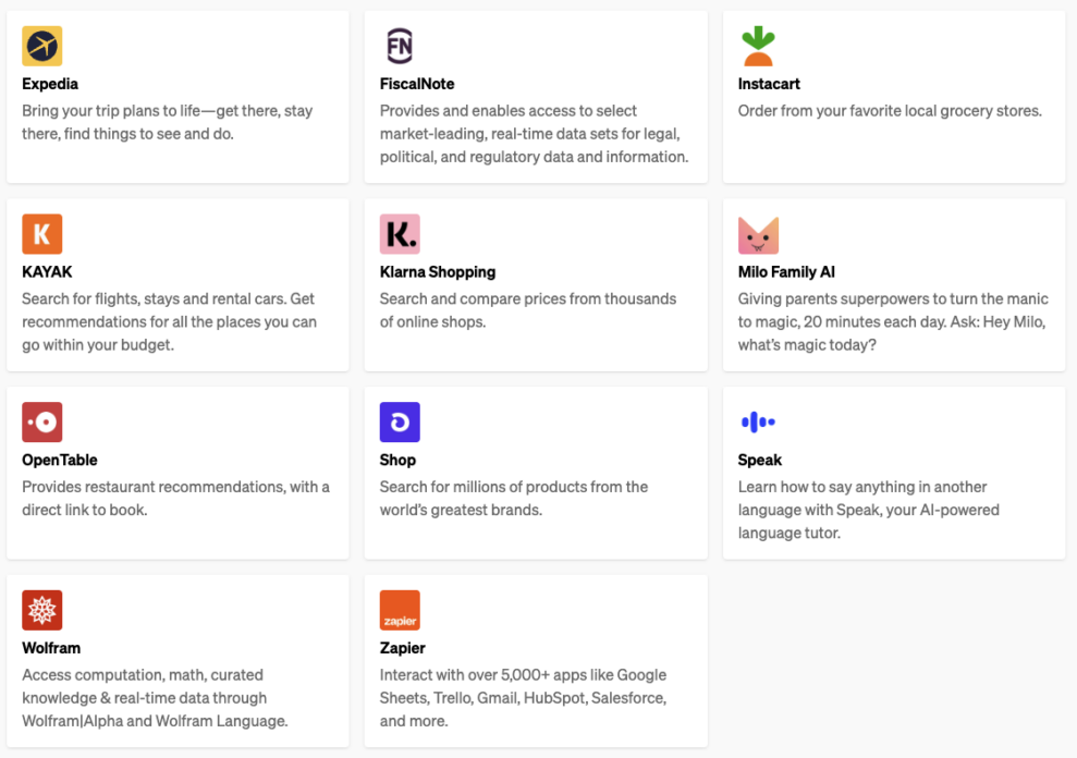 ChatGPT får plugins som giver den adgang til nettet 1 openai chatgpt plugin shop