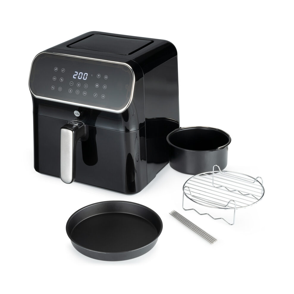 6 Airfryers 1 Air Fryer Crispier AF2B 550 angled accessory