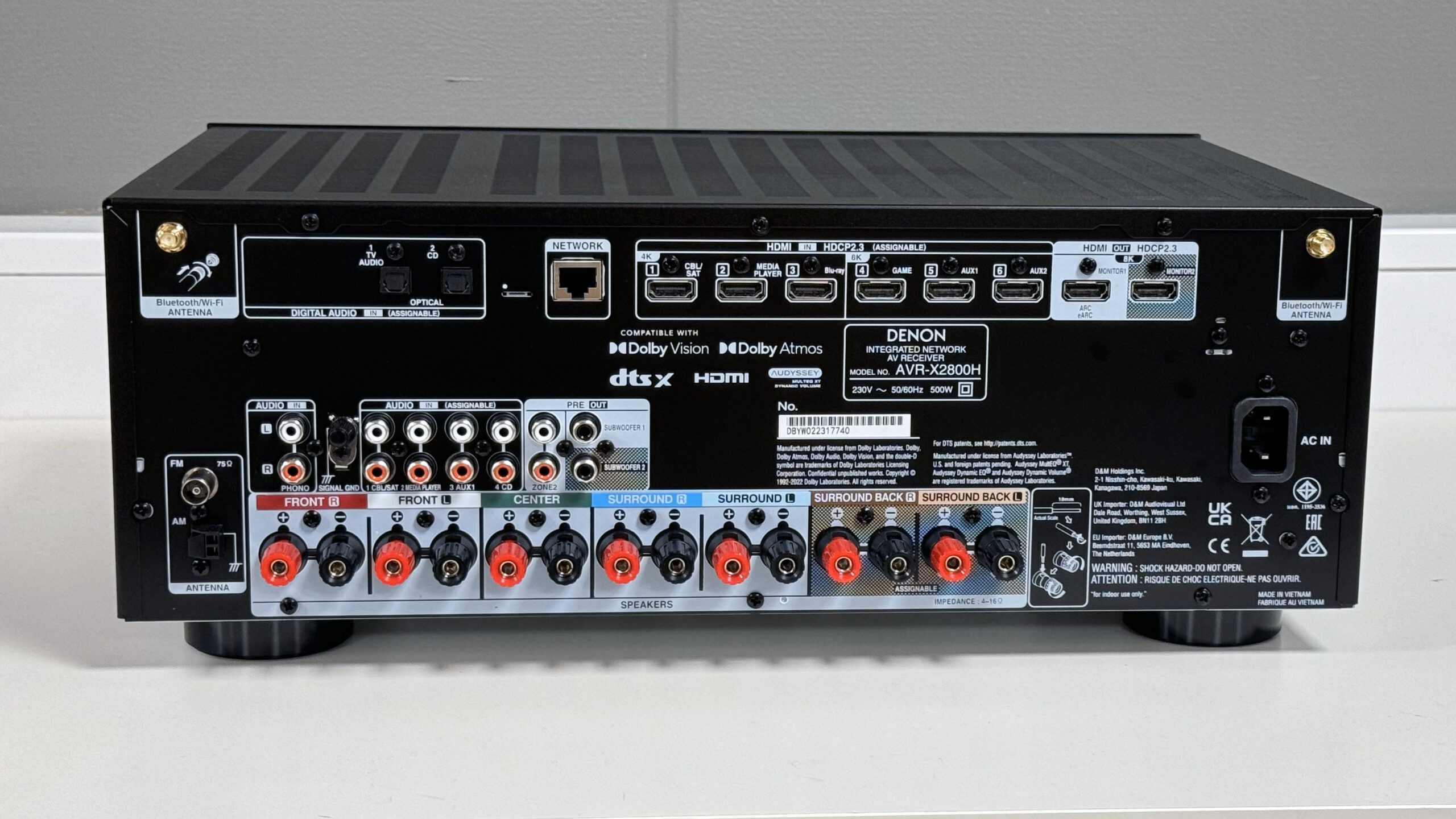 Denon AVR-X2800H 2 Denon AVR X2800H rear LB scaled