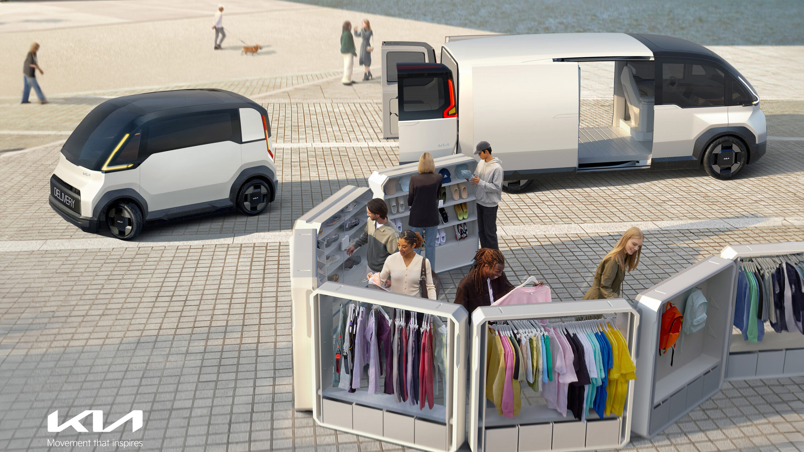 CES 2024: Superfleksible elbiler med Kia PBV 1 Kia PBV PV1_PV7 exterior docking