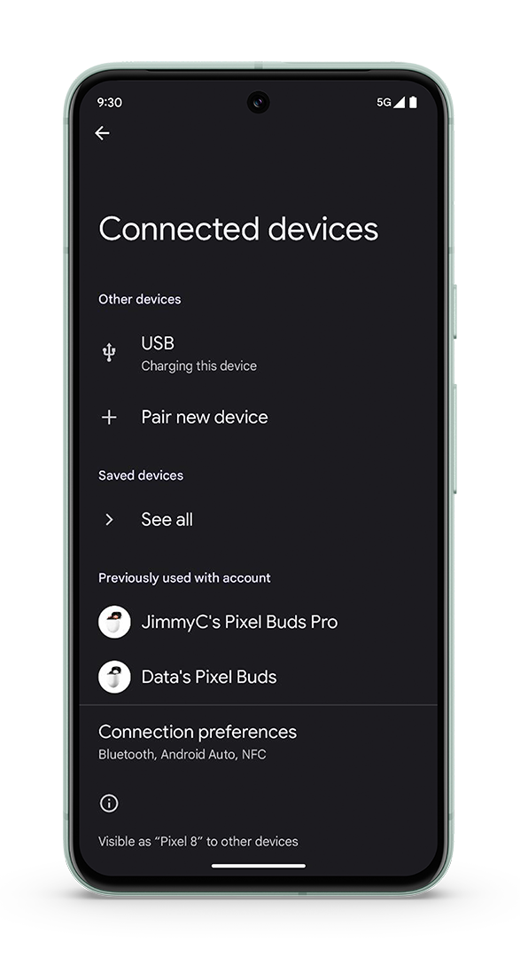 Nye funktioner til Pixel-mobiler, tablets og ure 1 Pixel 8 Fast Pair