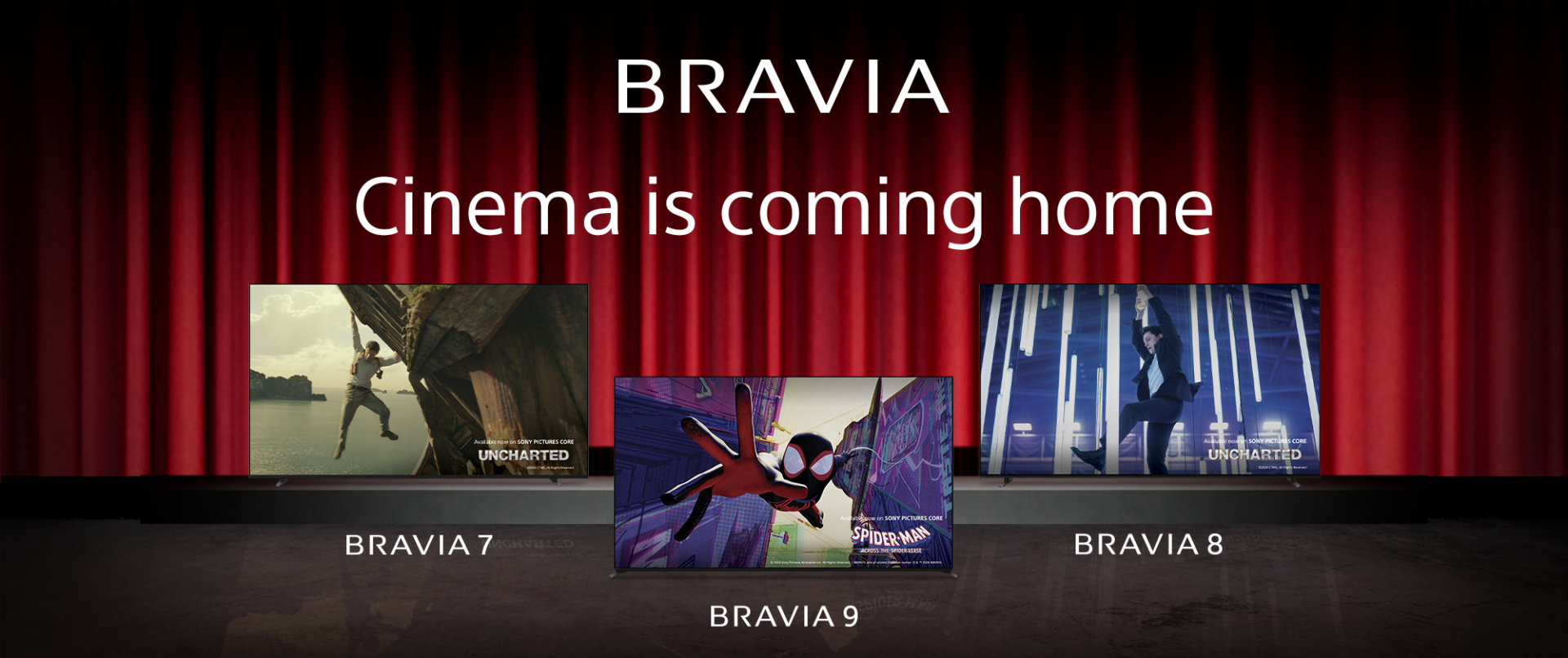 Sony lancerer nye TV'er: Bravia 9, Bravia 8 og Bravia 7 1 Line up Banner 2000x840