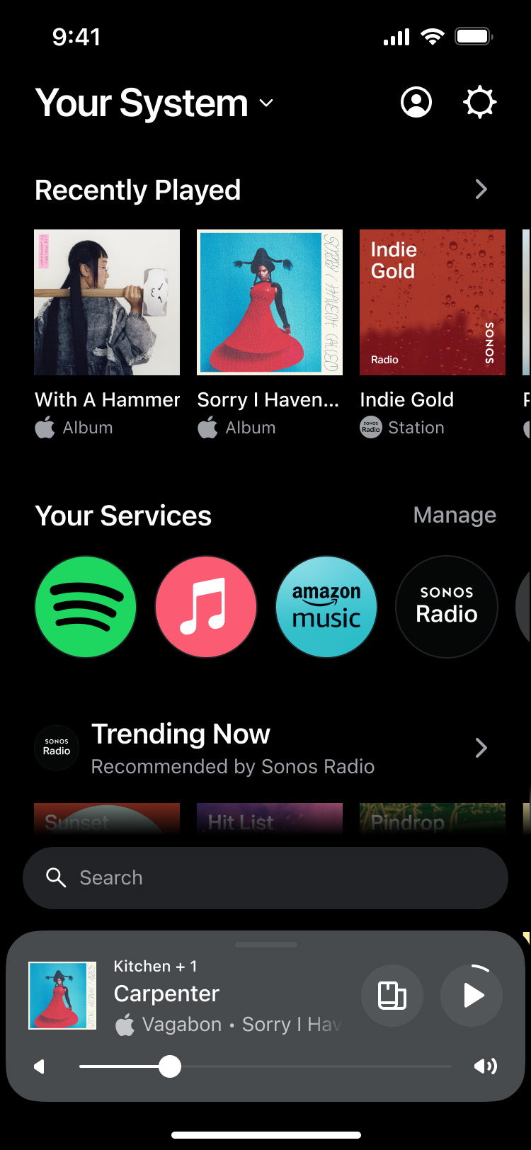 Ny Sonos-app skal give en bedre oplevelse 2 Sonos App Home Screen - Dark copy