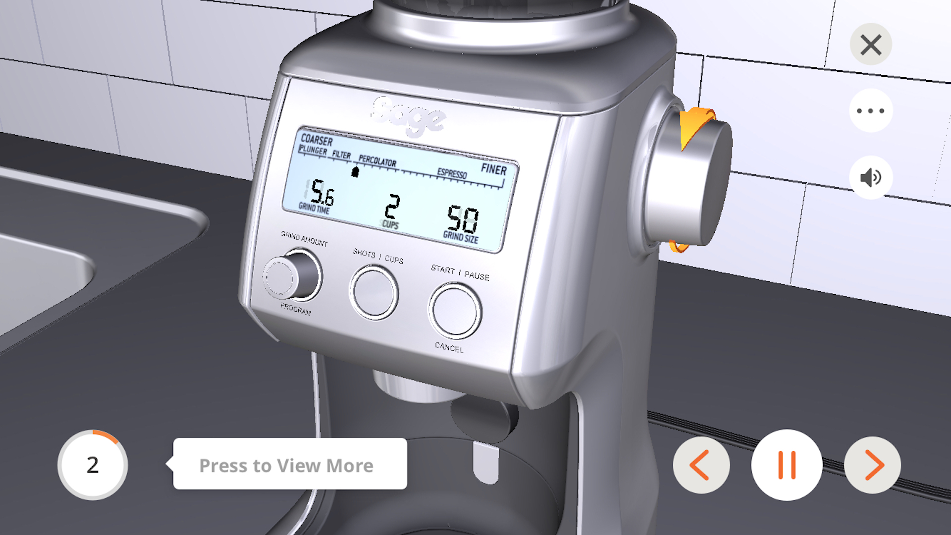Sage Smart Grinder Pro SCG 820 BSS 1 Sage app