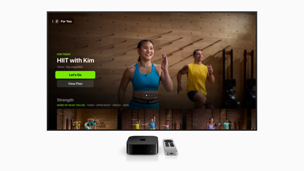 Apple TV 4K og tvOS 18 1 Apple WWDC24 tvOS 18 Apple Fitness Plus workout 240610