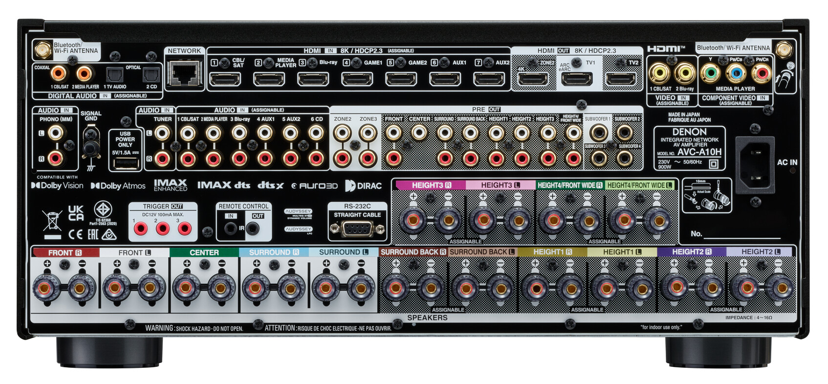 13,4 kanaler og 1.950 watt: Denon AVC-10H surroundforstærker 2 Low Denon AVC A10H BK EU StudioB