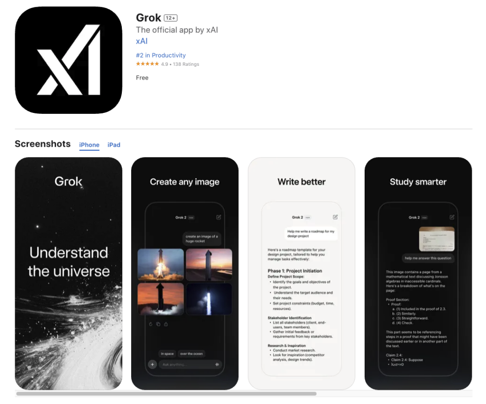Elon Musks AI Grok er ikke længere eksklusiv for X 1 grok ai app