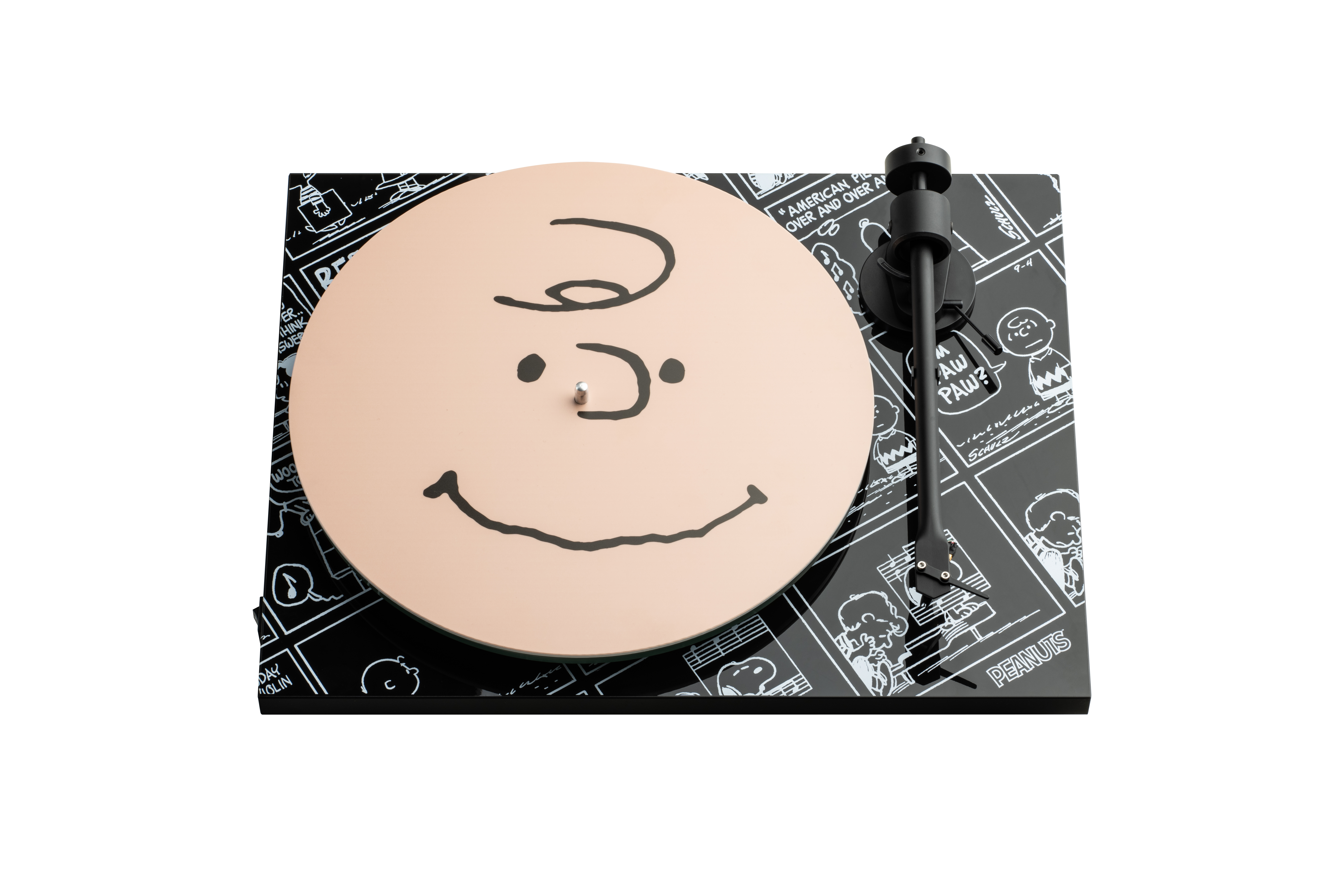 Peanuts Turntable Charlie Brown Top Plate Top View White 1