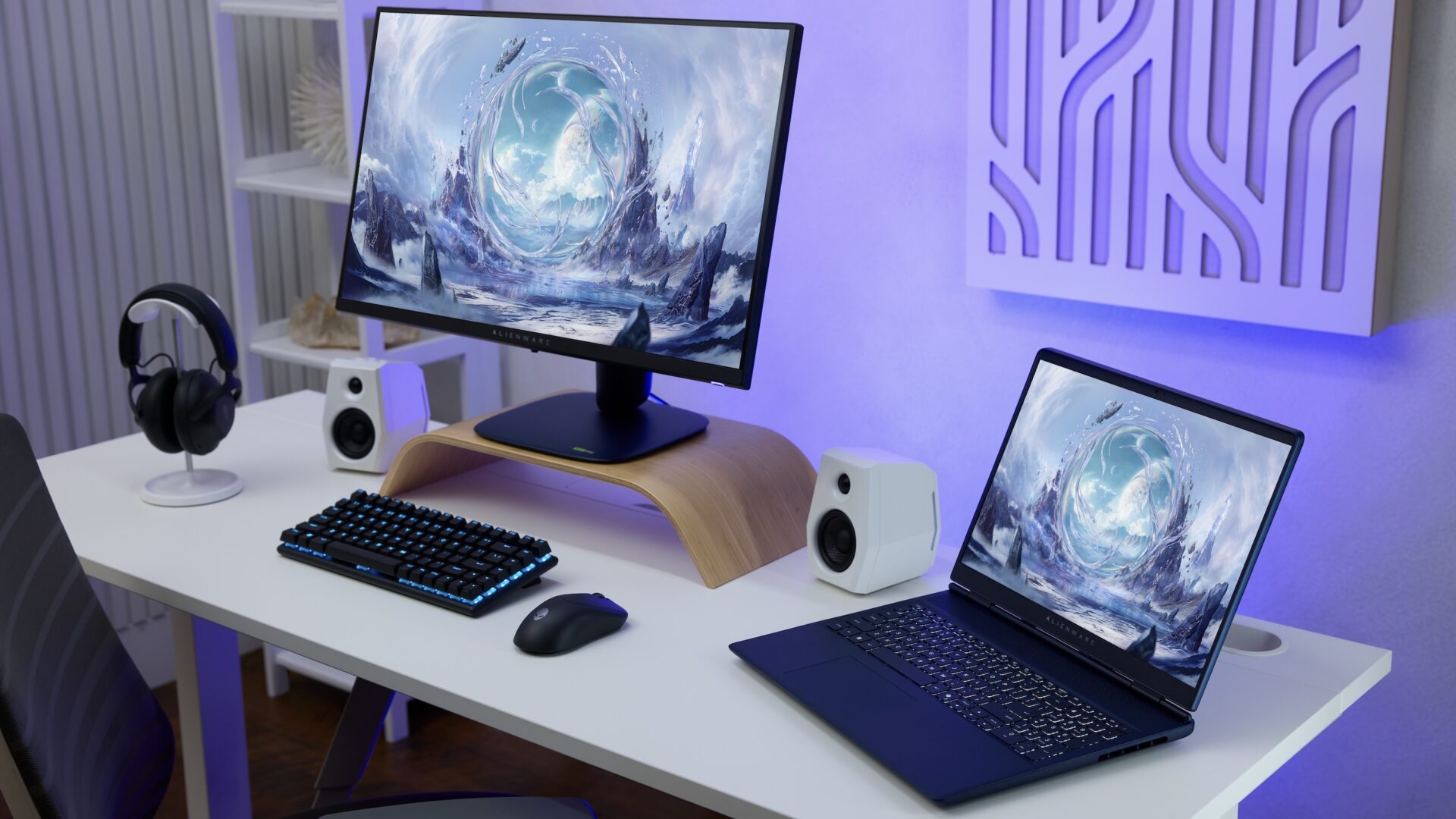 aw 16 aurora ac16250 gaming laptop awproheadset awpromouse awprokeyboard AW2725DM ecosystem front lf 1