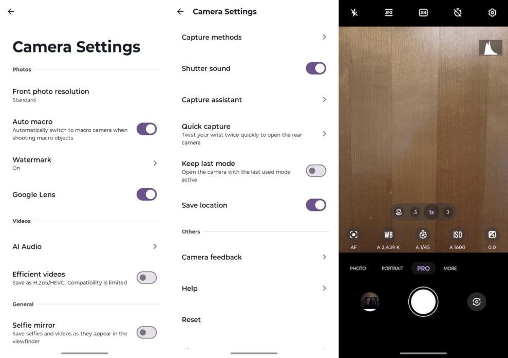 camera settings 1