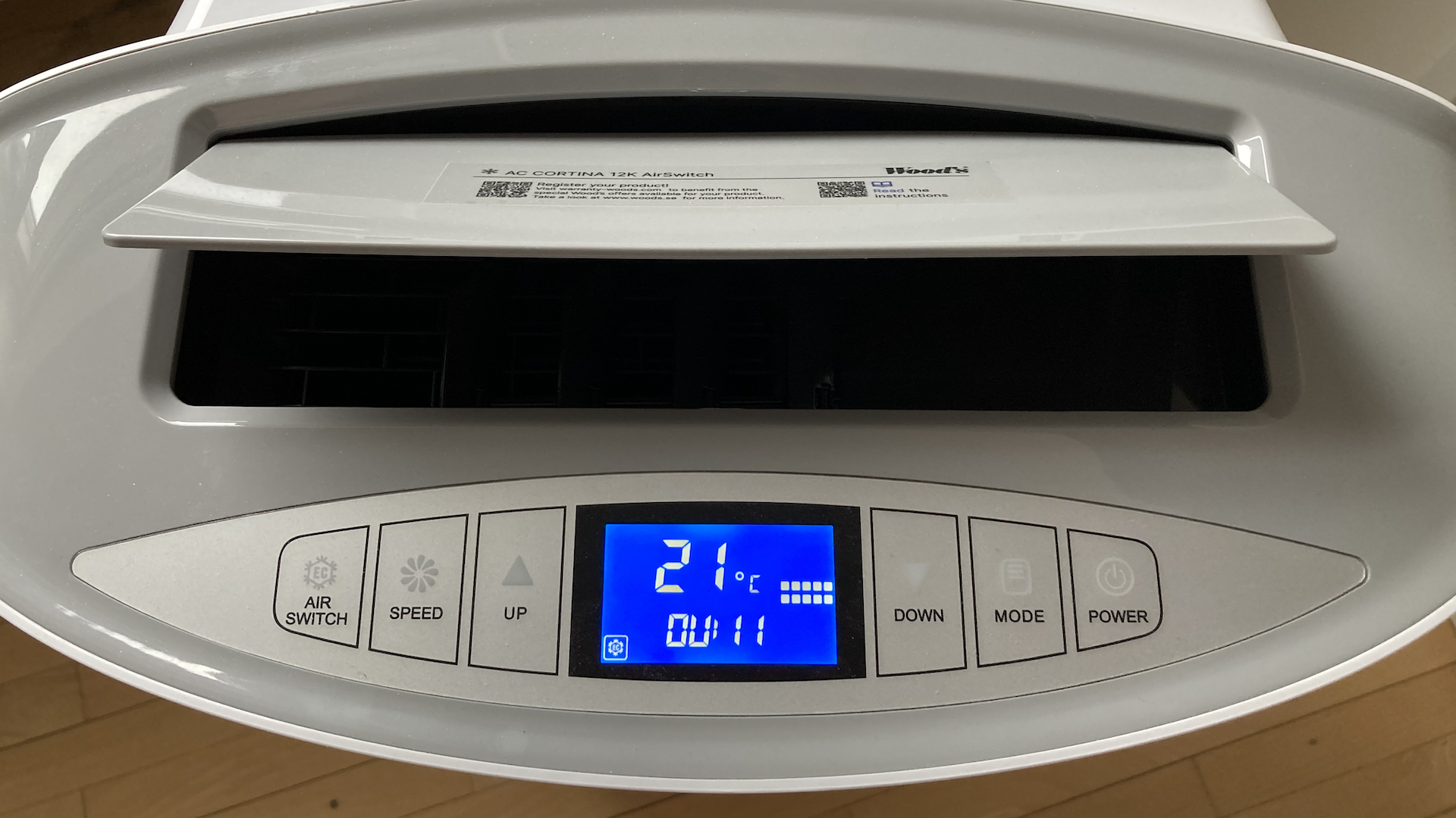 Wood’s AC Cortina 12K AirSwitch (WAC1205G) 8 AC woods airswitch display