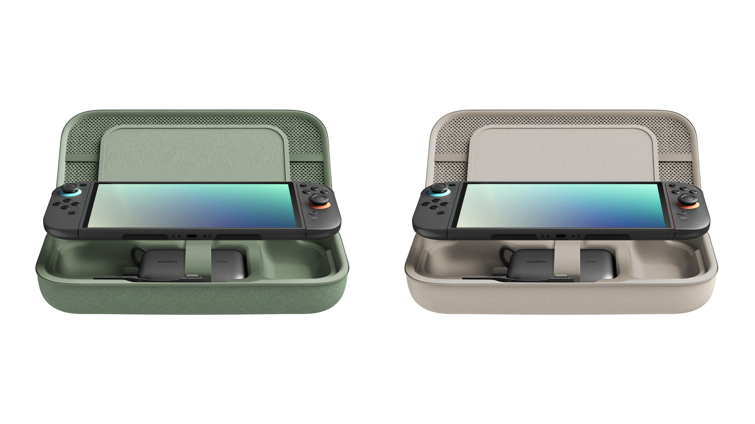 Belkin Charging Case for Switch 2 - Green & Sand