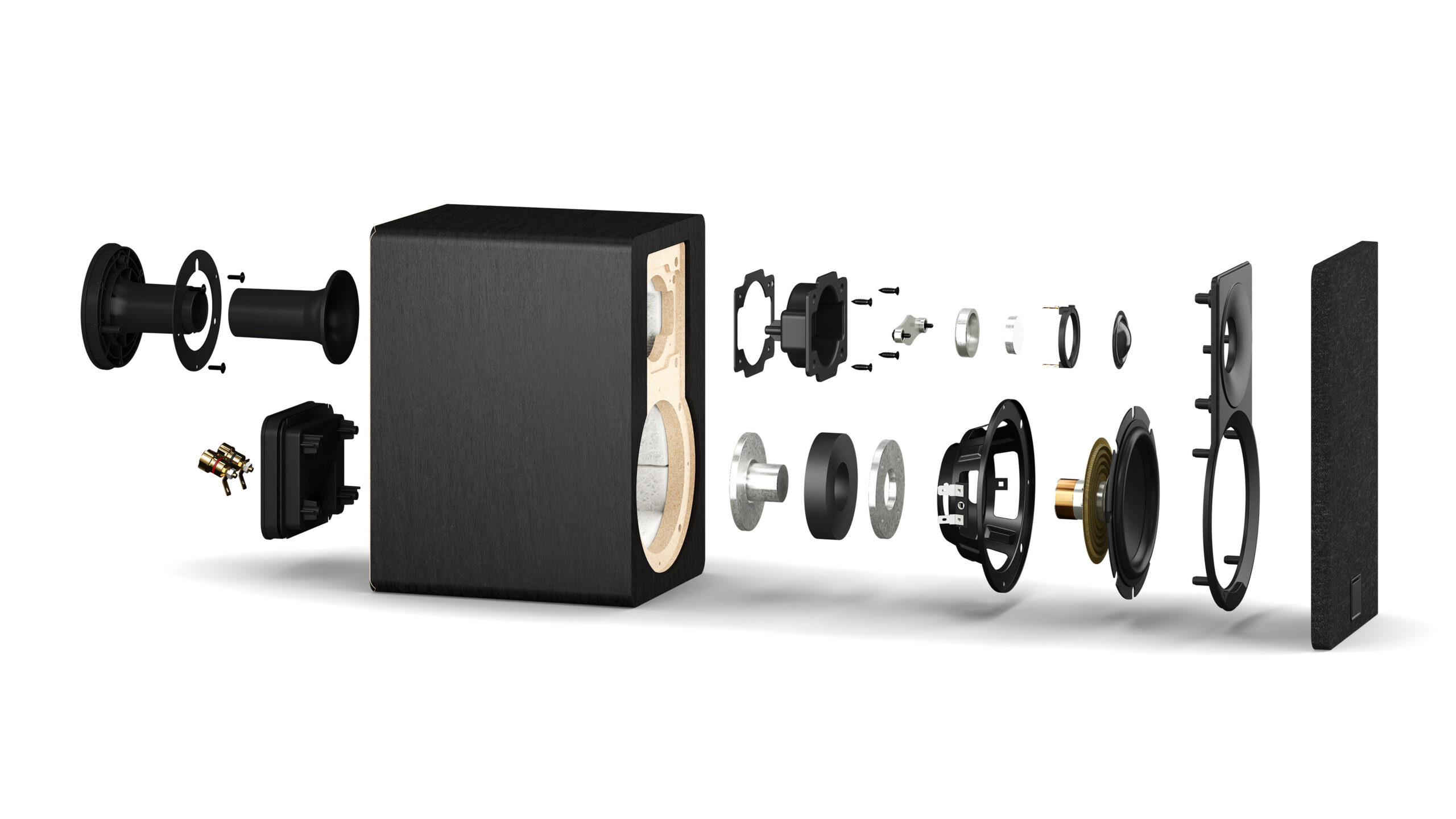 DALI KUPID - black ash - expoloded view