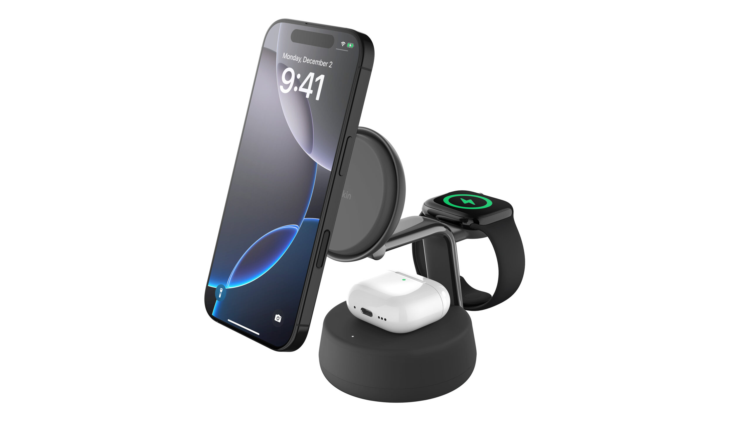 Belkin_UltraCharge Pro_3in1_charcoal_1 trådløs lading 