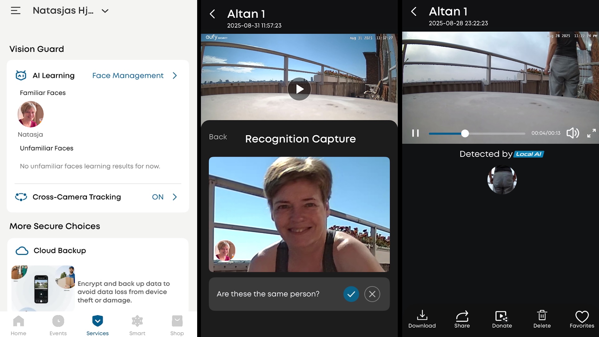 eufyCam E40 2-Cam kit med HomeBase 3 (S380) 4 eufyCam E40 face app
