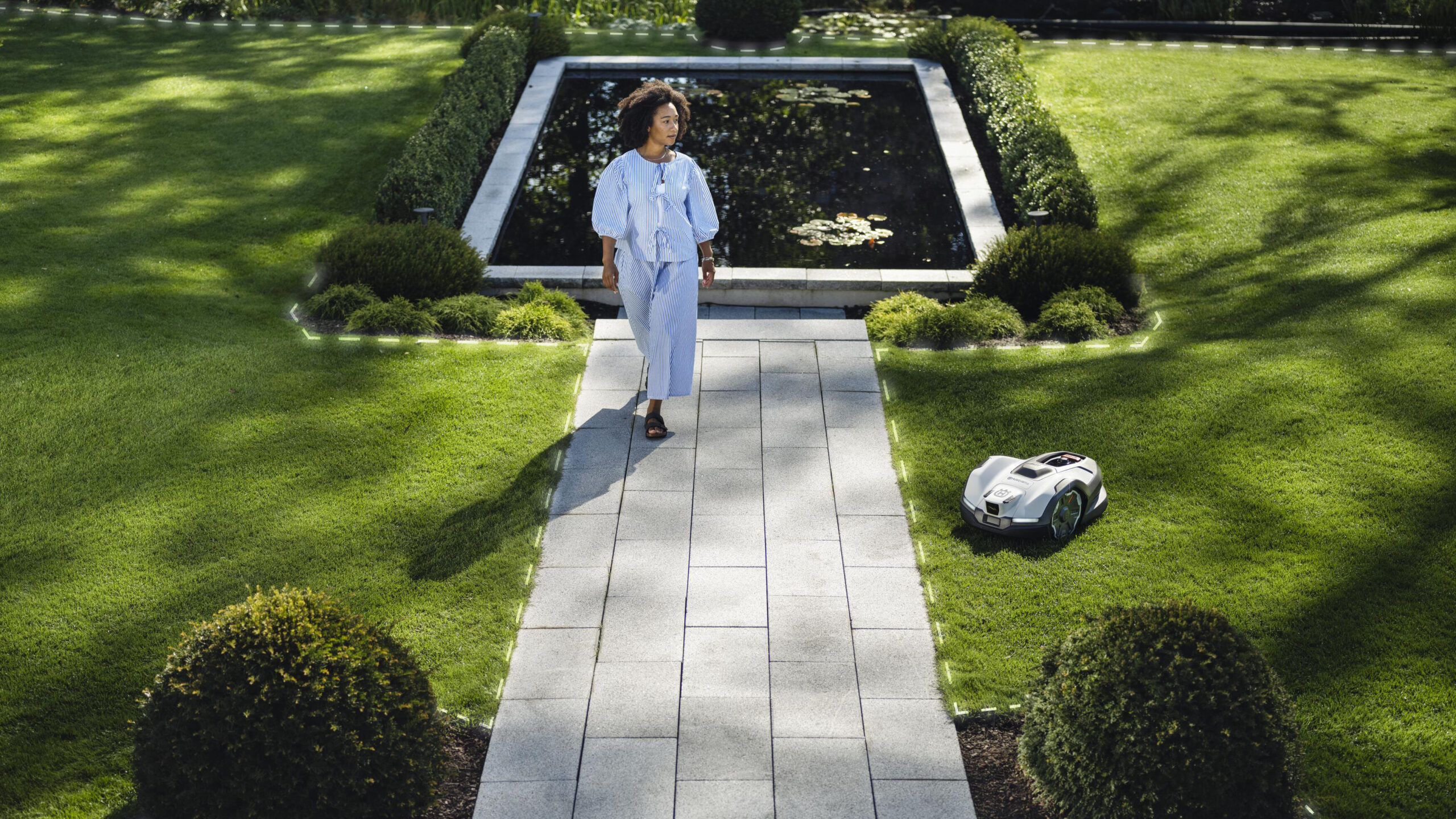 Husqvarna Automower NERA: Robotplæneklipperen ser om natten 3 Husqvarna Zone control