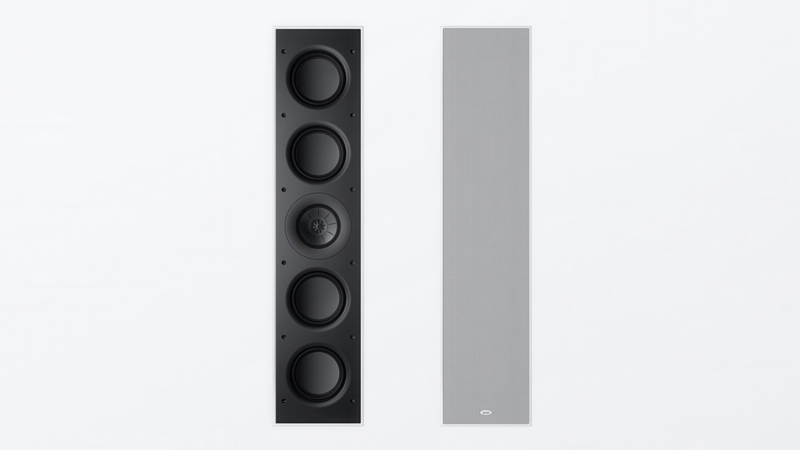 KEF in-wall: Kraftfuld biograflyd fra usynlige højttalere 4 KEF grill & nogrille