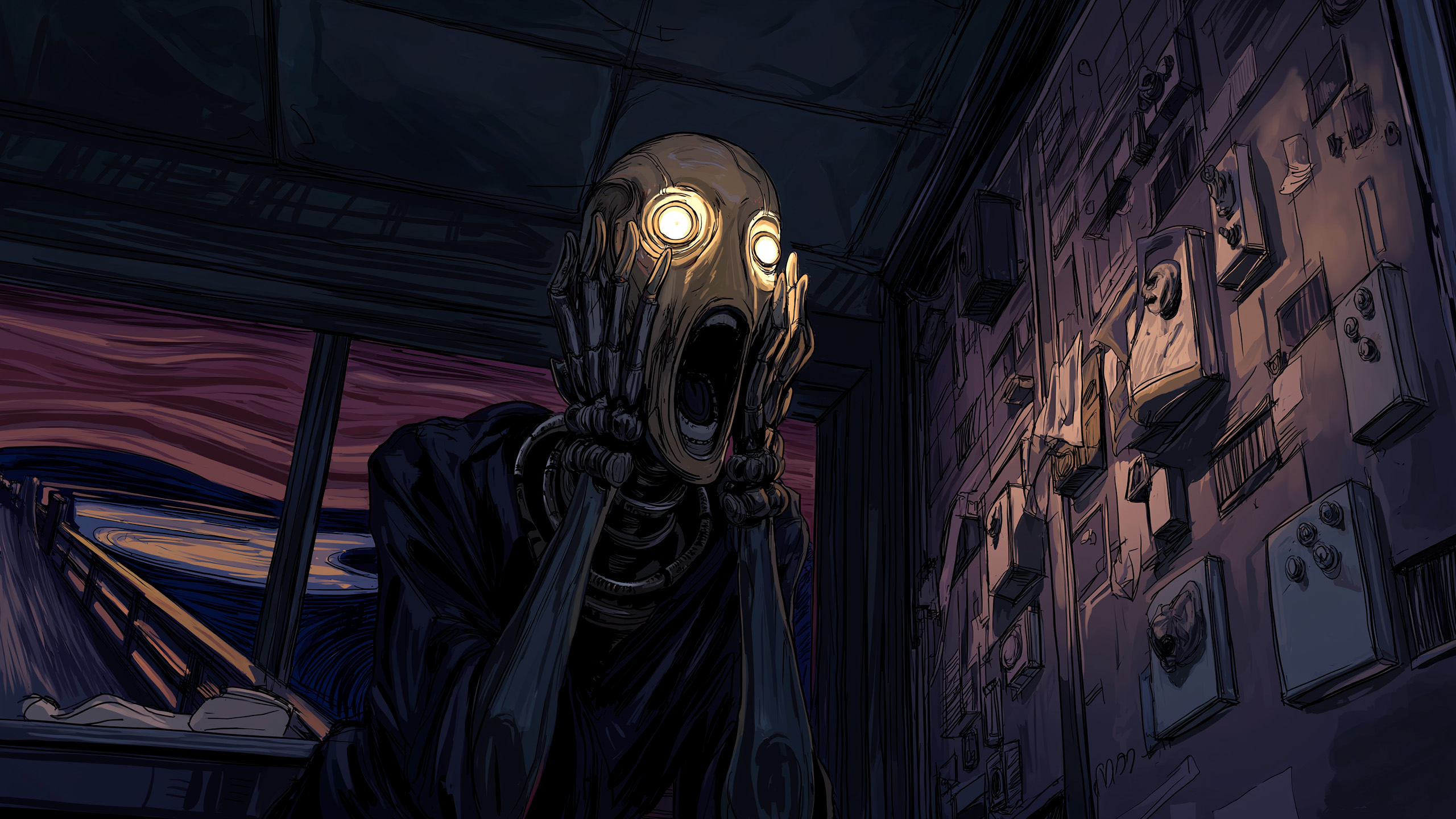 a robot is screaming in existential terror 1