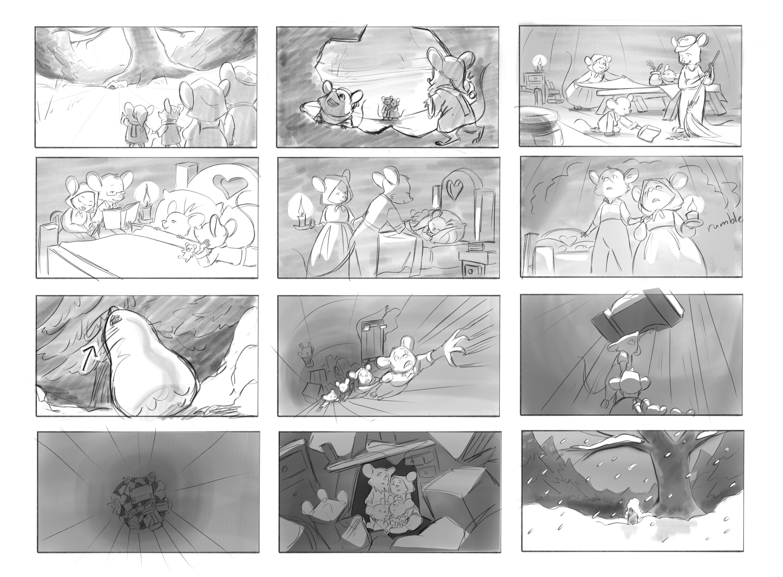 Rørende julefilm om pant: 15 animatorer tegnede i tre måneder 1 Storyboard scaled 1