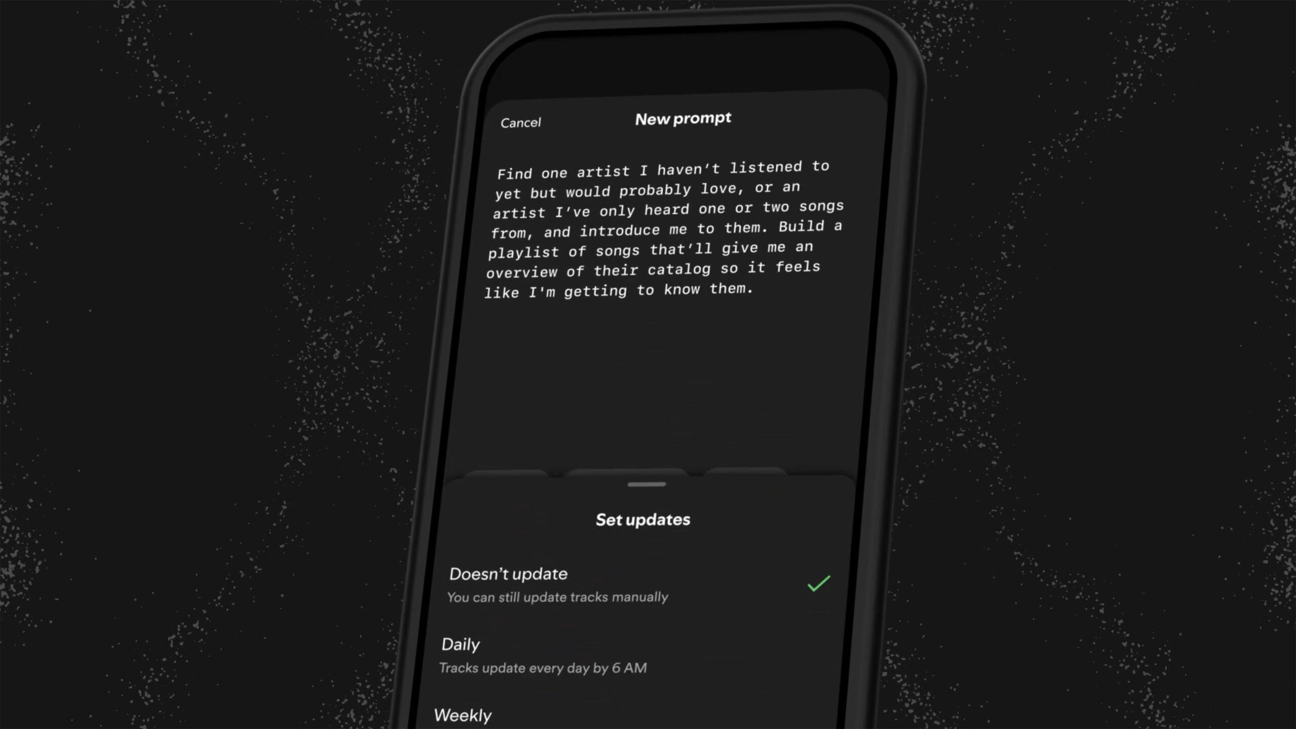 Spotify Prompted Playlist screenshot