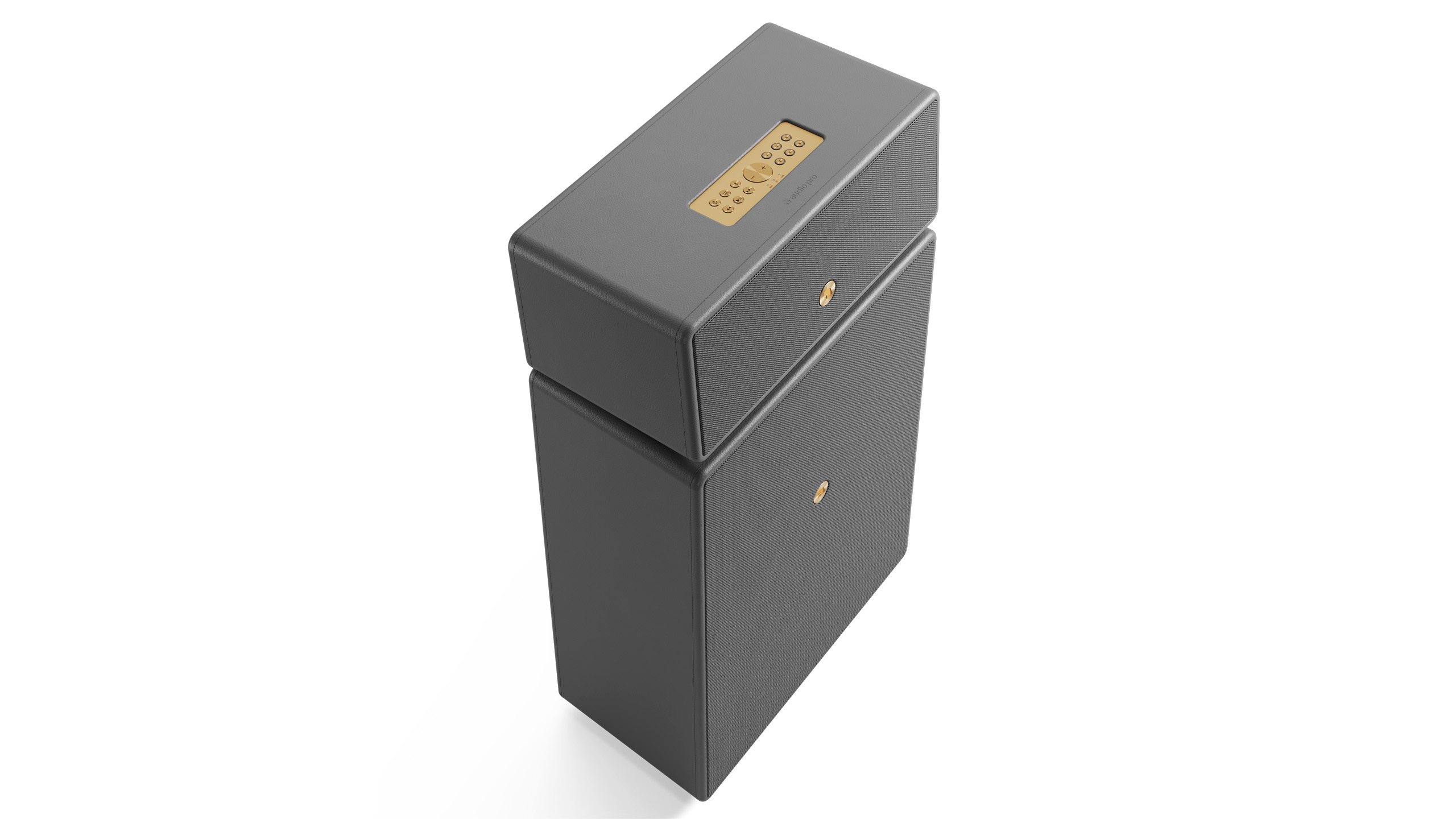 wireless multiroom speaker Drumfire II W grey angle airplay2 google cast chromecast AudioPro