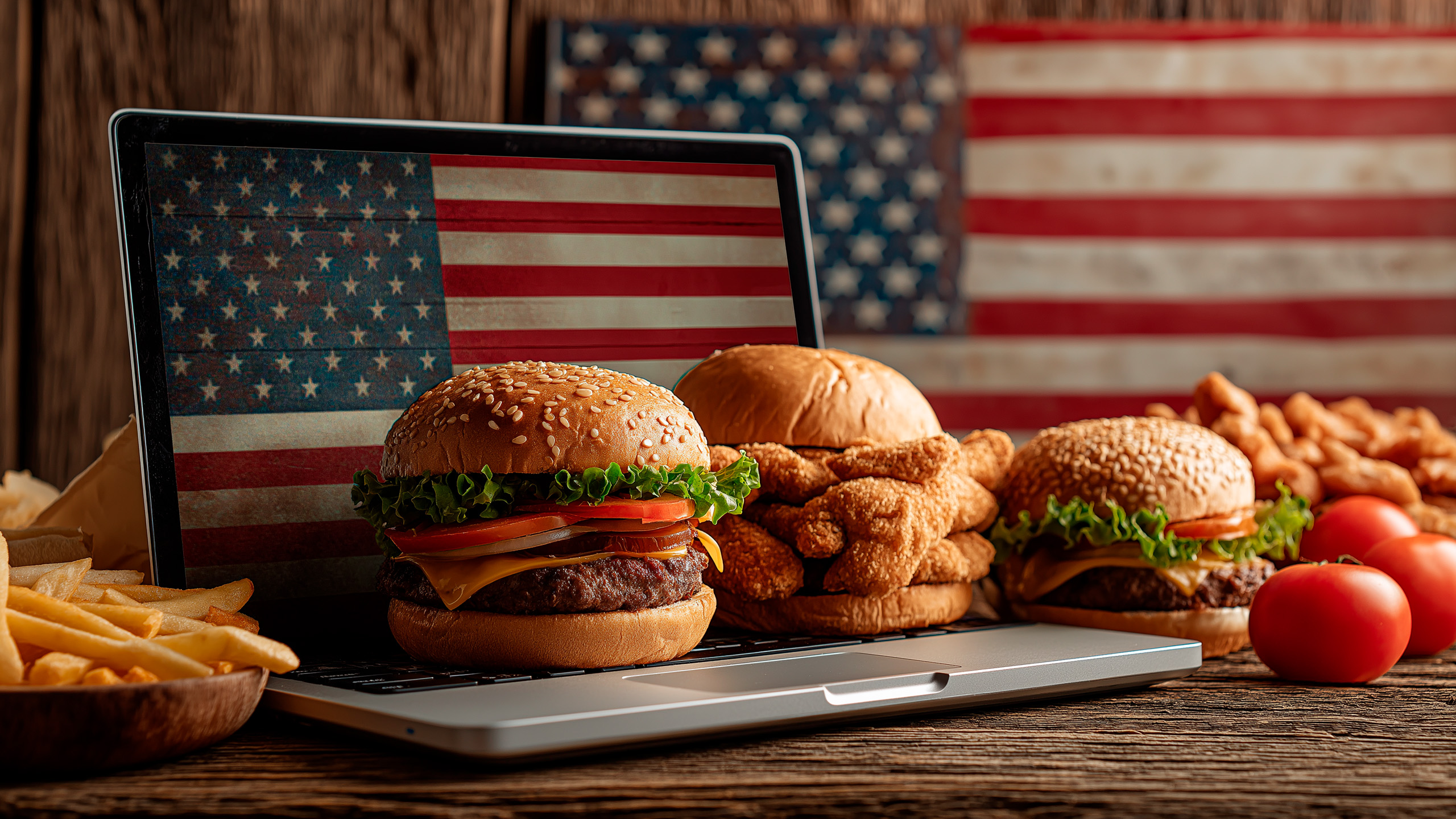 An american laptop with stars and stripes