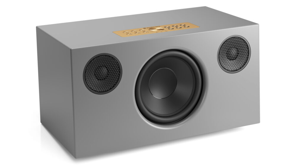 wireless-multiroom-speaker-C10MkII-W-grey-angled-nofront-airplay2-google-cast-chromecast-AudioPro