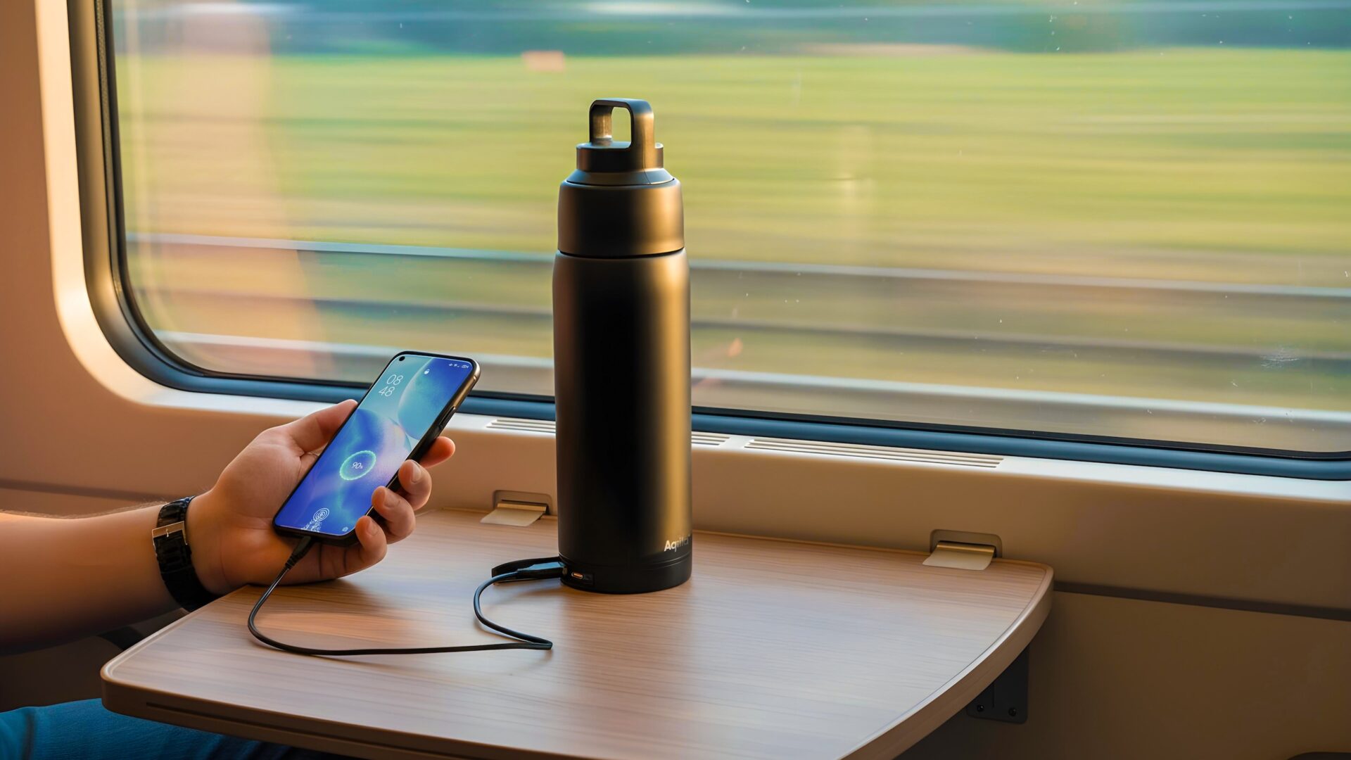 Tørstig og flad på batteriet? Oplad mobilen med Aqiila Powerbottle