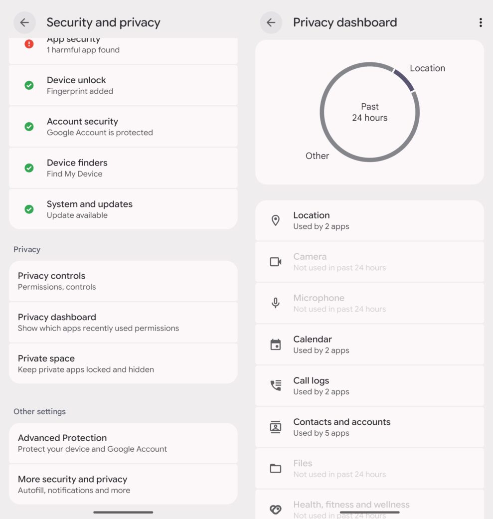 privacy dashboard