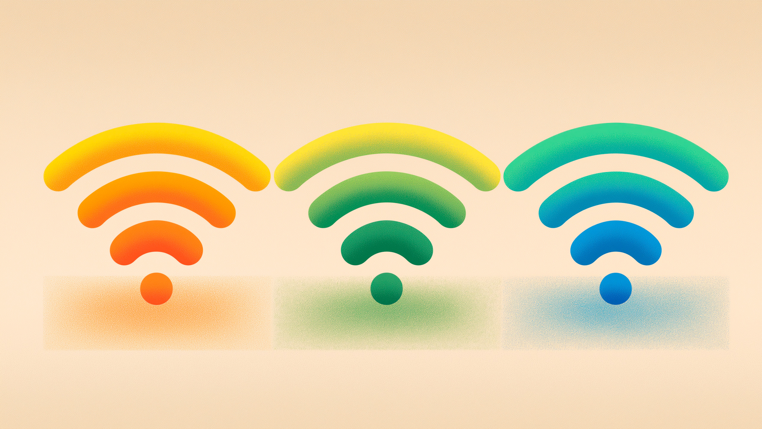 wi fi an illustration of the three different bands