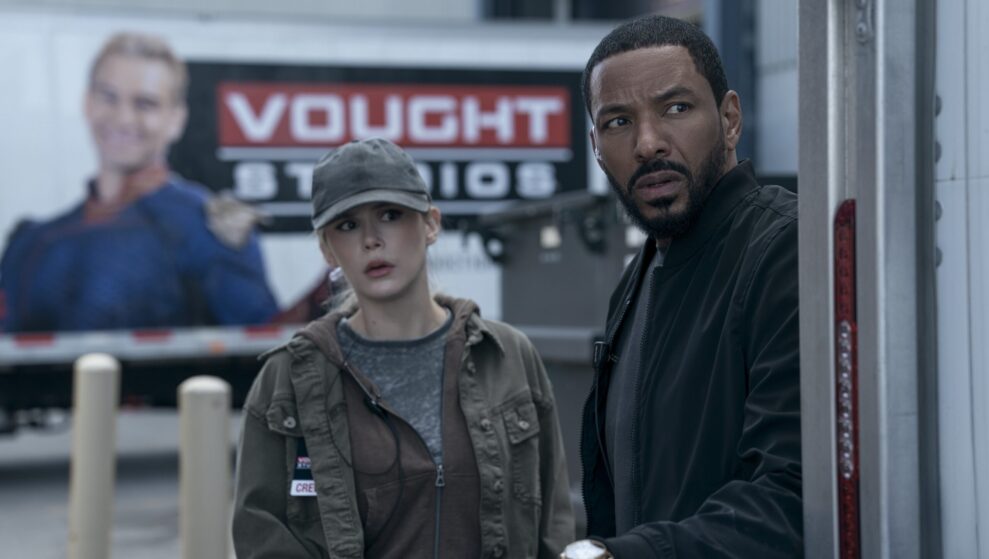 Erin Moriarty (Annie January aka Starlight), Laz Alonso (Mother's Milk) Erin Moriarty (Annie January aka Starlight), Laz Alonso (Mother's Milk)